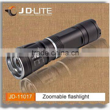 The zoom focus aluminum material led flashlight, C REE power led flashlight for outdoor activities