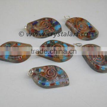 Gemstone Chakra Eye Shape Orgone Pendants