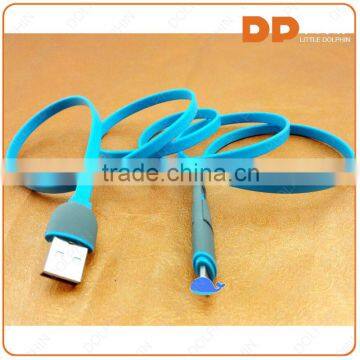 Newest 2 in 1 Retractable Usb Cable Flat usb charging cable for iphone and samsung mobile