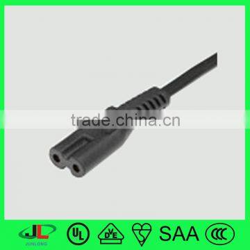 2.5A250V high quality 2 pin C7 female power cord with C7 flat female power cord ends