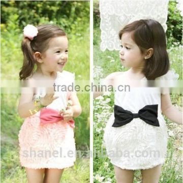 New arrival girls rose one-shoulder dress flowers casual dress