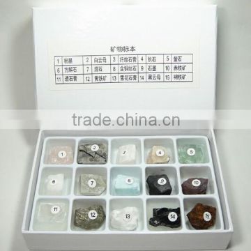 15 kinds of mineral specimens stone Packed Set