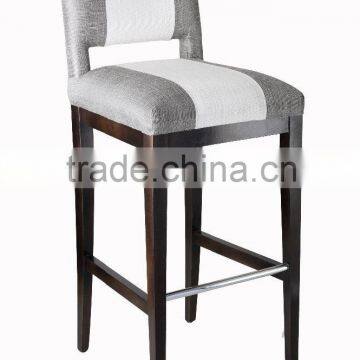 Hot sale bar furniture bar stool fabric chair with wooden legs