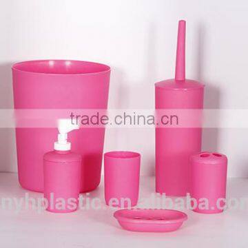 Pink hotel bathroom accessories