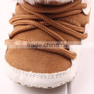 Coralon Leather Toddler Shoe Baby Shoe Prewalker With Fuzzy Ball Baby Shoes Boots photo-5