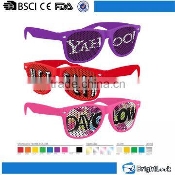 Classical Vogue Best Price Free Sample Colored Plastic Cheap Custom Pinhole Lens Printing Promotional Sunglasses no Minimum photo-4