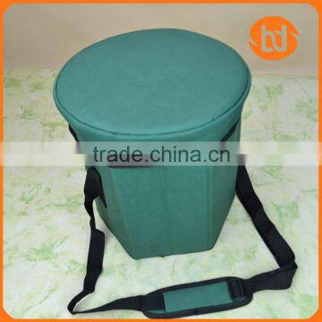 Stool shape cooler bag with six panels ice bag single shoulder cooler bag