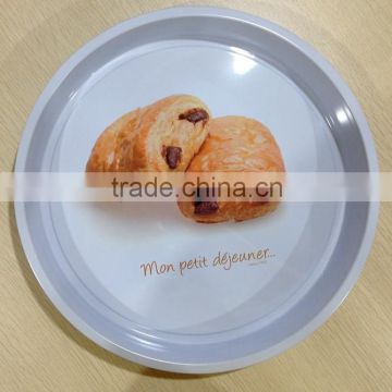 serving trays, round metal tray