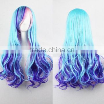 Beautiful wig cosplay blue wig sweety girl long hair wigs wholesale