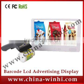 10 inch lcd advertising player plastic shell in store signage boards portable USB SD barcode scanner small size pc lcd monitor