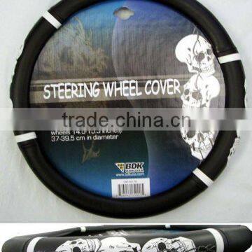 Steering Wheel Cover - White Skulls