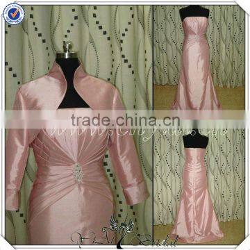 PP2566 Plus Size Custom Design Taffeta Mother Of The Bride Dresses With Long Sleeve Jacket