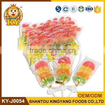 Orange Slice Fruit Shape Gummy Jelly Lollipop