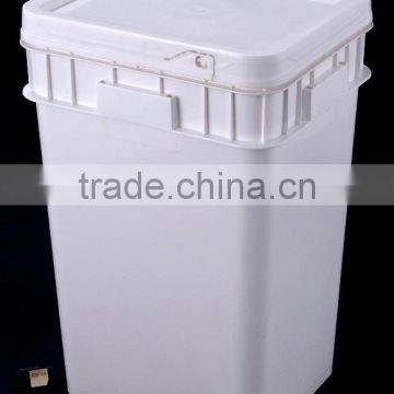 8 gallon Plastic square bucket 30 L plastic cubic pail Industrial square bucket with lid