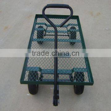 Flat Bed Mesh Deck Garden Wagon With 10inch Tires photo-3