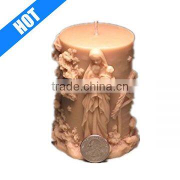 customized handmade panited resin nativity candle for sale