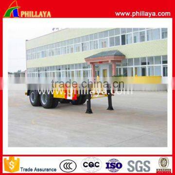 Factory direct 3 axles Skeletal platform flatbed semi trailer 40ft 20ft shipping container trailer