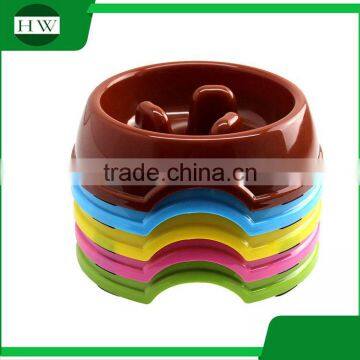 Travel Portable Colorful Plastic Anti Choke Food Dog Cat Slowing Eating Pet Bowl photo-3