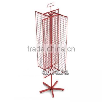 High quality light duty 4-side floor grid rotating display rack