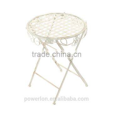 POWERLON Antirust Metal Garden Plant Stand 3/S Set Outdoor Decoration Antique White photo-4