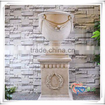 Outdoor Garden Polyresin Flower Urn With Flower Stand photo-3