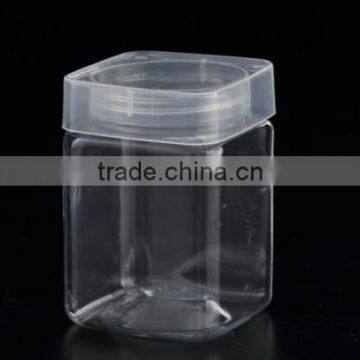 high quality food grade BPA free square plastic canister/plastic PET container/plastic jar/plastic airtight box