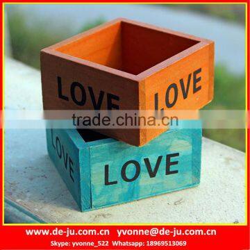 Love Printing Square Wooden Mini Box