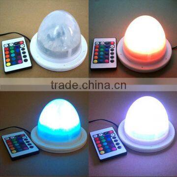 Multi color led light base for vase