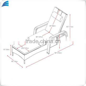 Outdoor Modern Resin Wicker Patio Reclining Sun Lounger photo-4