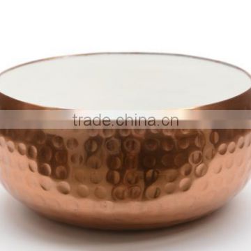 Aluminum Bowl In Hammered Copper