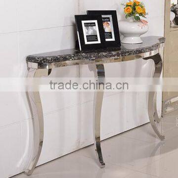 Modern Console Table Made of Stainless Steel and Marble photo-2