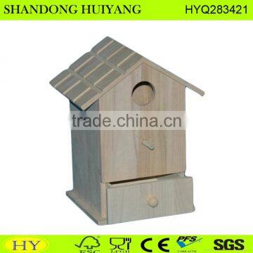 custom decorative pine wood bird feeder with drawer wholesale