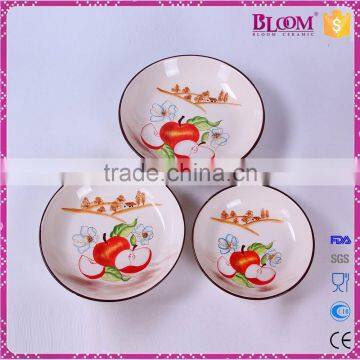 custom ceramic round home decoration dry fruit tray