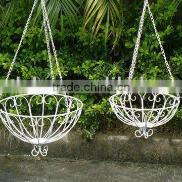metal hanging basket plant holder