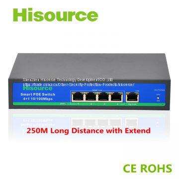 Hisource 4+1 Built-in 250m Long Distance POE Switch for Mikrotik/UBNT Wifi AP CPE Router photo-2
