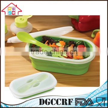 Silicone Foldable Lunch Box / Silicone Collapsible Lunch Box / Silicone Food Container