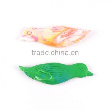 New Design Tie-dyed Bird Shaped 2 Color Crayon, 2 pk Multi-colored Bird Wax Crayon, Novelty Mix Color Bird Shaped Crayon Set photo-2