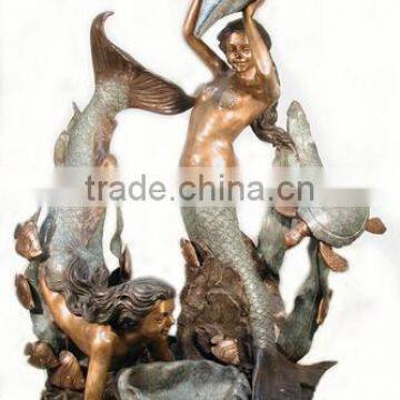 2015 Modern Garden Decoration Bronze Mermaid Water Fountains for Sale photo-4