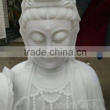 China Factory Supply Fengshui Religious Natural Marble Guanyin Buddhas Statue for Sale photo-3