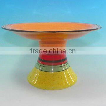 CERAMIC STRIPE CAKE STAND