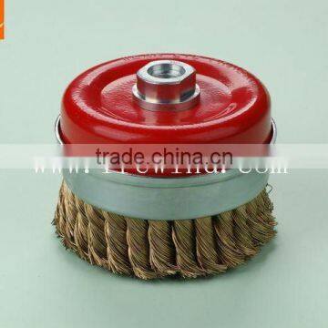 knot twisted wire cup brushes with nut