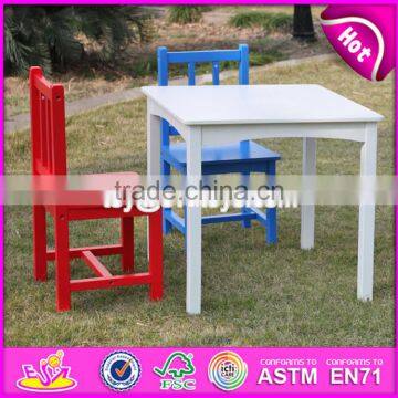 2017 New Design Nursery School Colorful Wooden Kids Table and Chair Set W08G223 photo-4