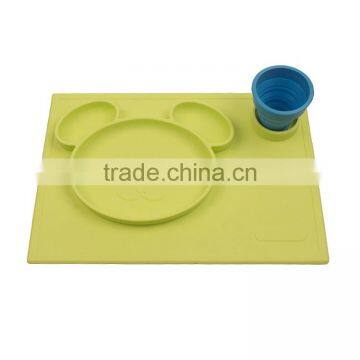 2017 Factory New Design One Piece Food Grade Non Slip Baby Silicone Placemat for Kids photo-5