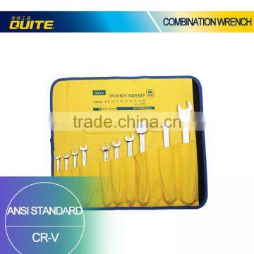 10 pcs ANSI CR-V combination wrench set ,10 pcs metric combination wrench set,10 pcs anti-rust combination wrench set