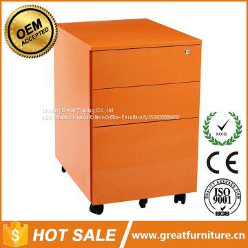Colorful Office Equipment for A4 File Cabinet,3 Drawer Mobile Pedestal For Sale