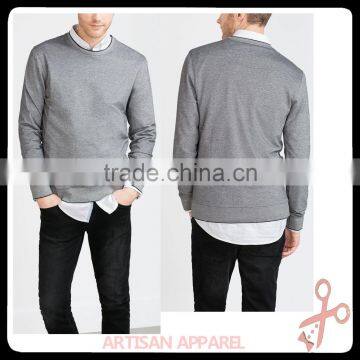 Trade Assurance 2016 new mens custom casual grey plain sweatshirt 100%cotton custom sublimation hoodies