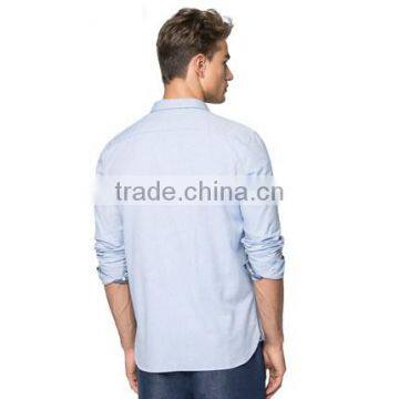 Turn-down Collar Blank Slim Fit Shirts Cotton Long Sleeve Casual Shirts for Men photo-5