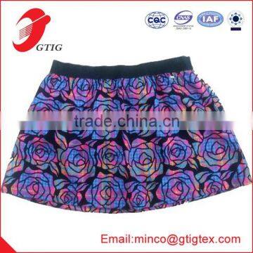 100%POLYESTER PRINT PLAID W/ FLOCKING --- WOMEN'S SKIRT