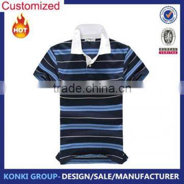 Navy blue and black and white striped man polo shirt to UK france USA