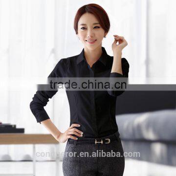 Latest Made to Measure Long Slim Fit Cotton Shirt for Elegant Business Lady photo-5